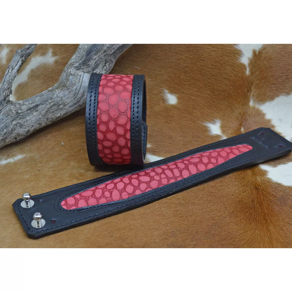 Bracelet cuir avec décoration façon serpent Modèle MARCO POLO  🇫🇷