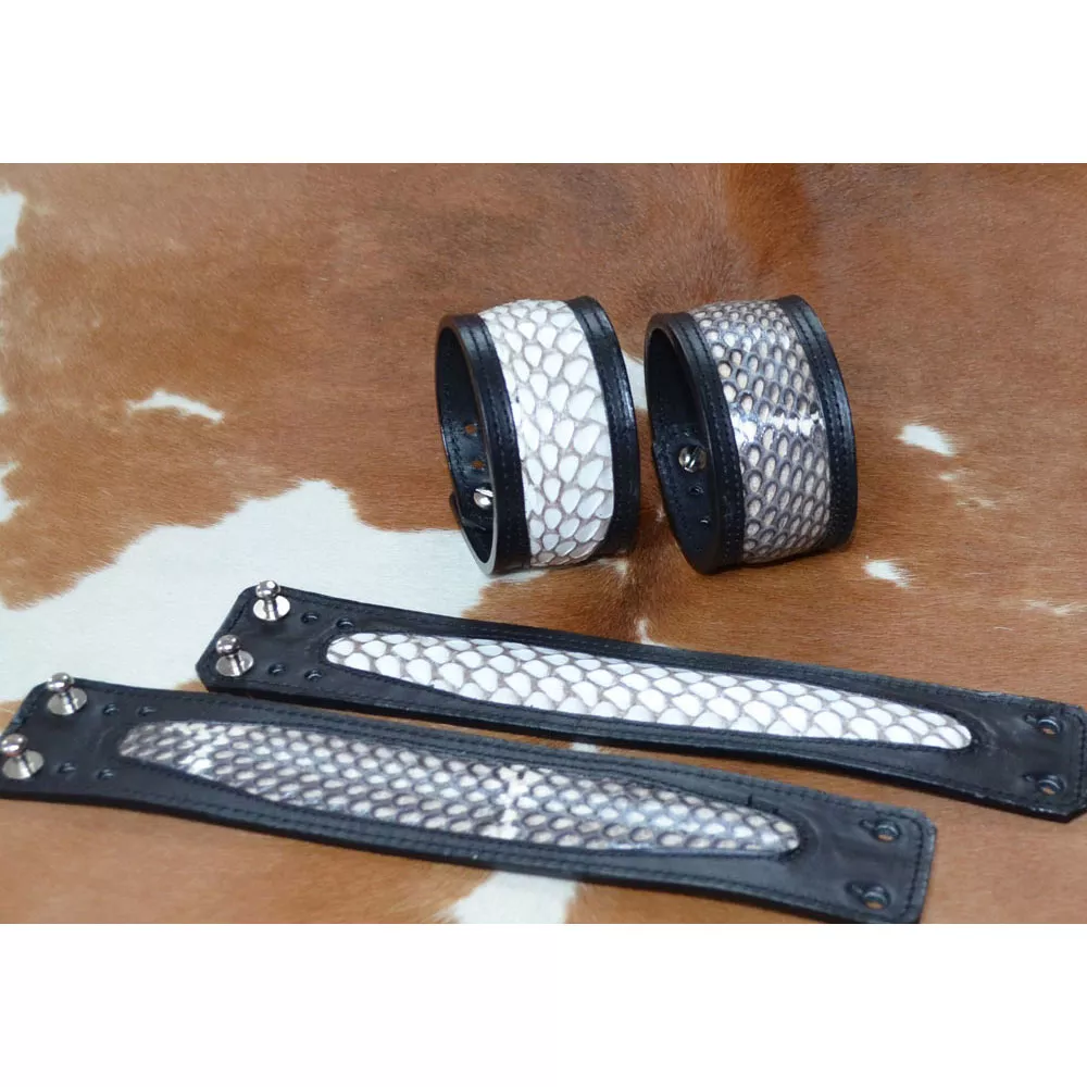 Bracelet cuir et peau de Cobra Véritable 🇫🇷 – Image 2