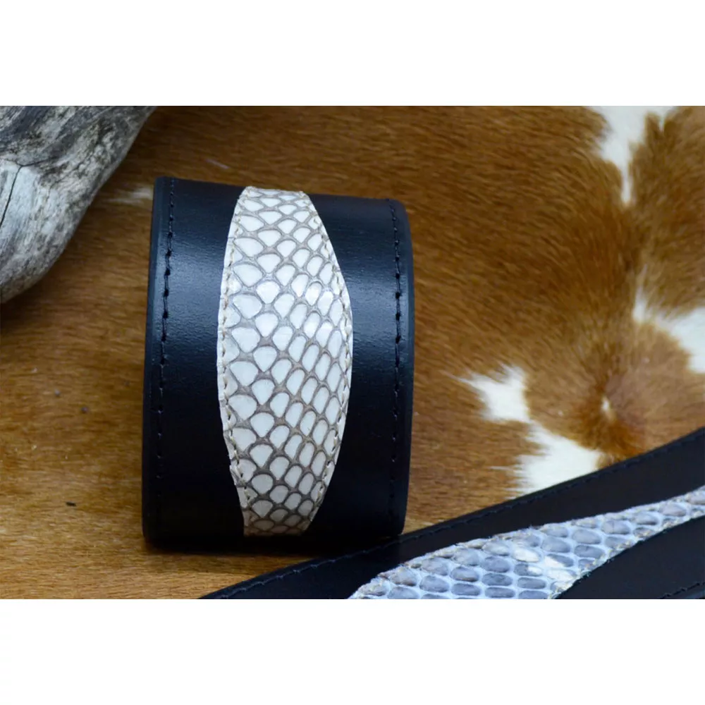 Bracelet cuir luxe 5 cm Serpentine avec Cobra véritable – Image 2