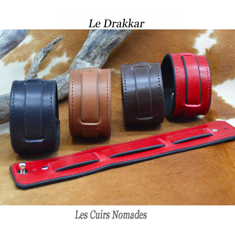 Bracelet de force homme - CUIRS et LAMES maroquinerie coutellerie artisanale