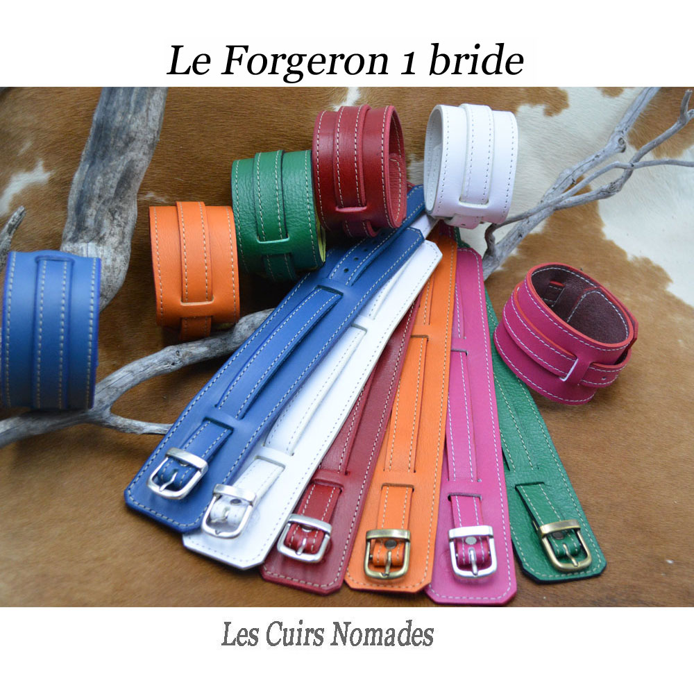 Bracelet de force cuir LE FORGERON 3 brides 🇫🇷 - Les Cuirs