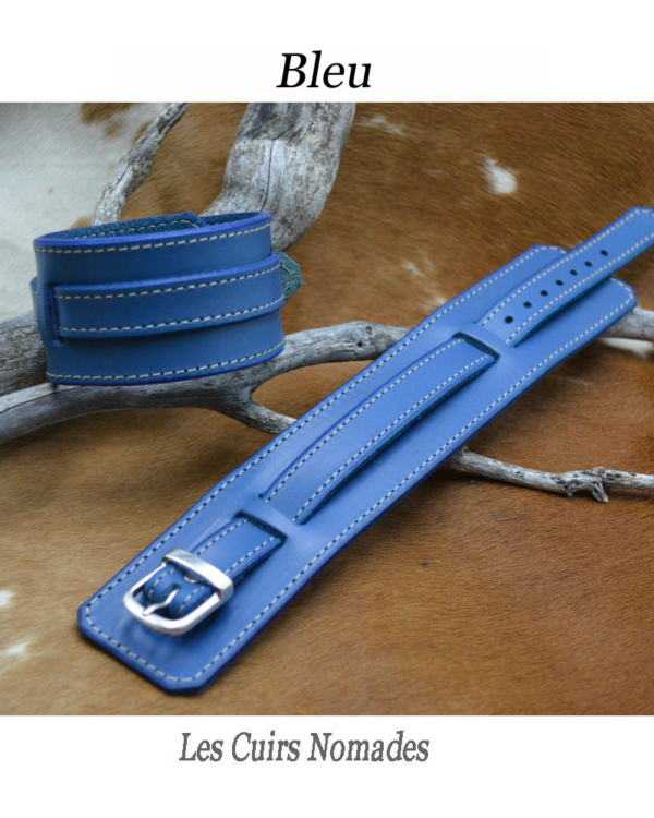 Bracelet de Force cuir LE FORGERON 1 bride  🇫🇷 - Bleu