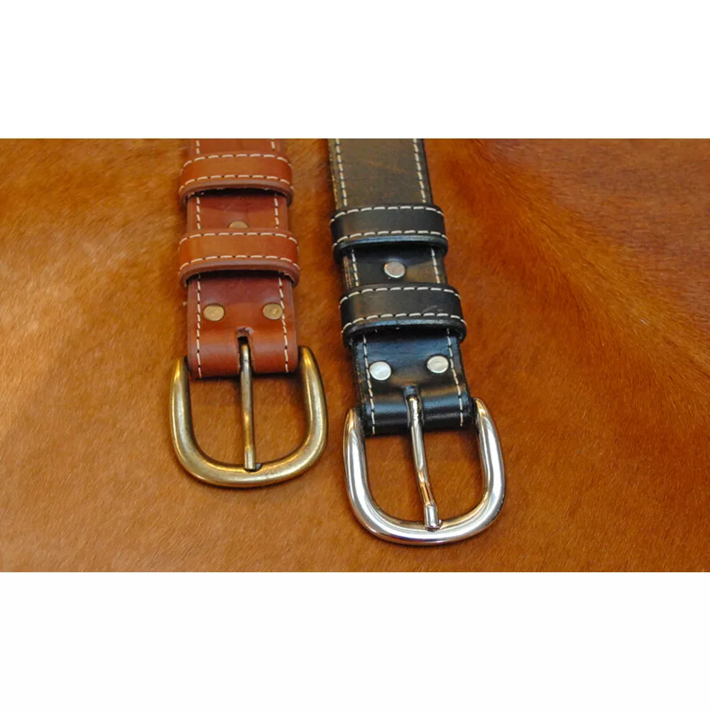 Ceinture cuir Surpiqué largeur 3,5cm Boucle PERPIGNAN 🇫🇷 – Image 3