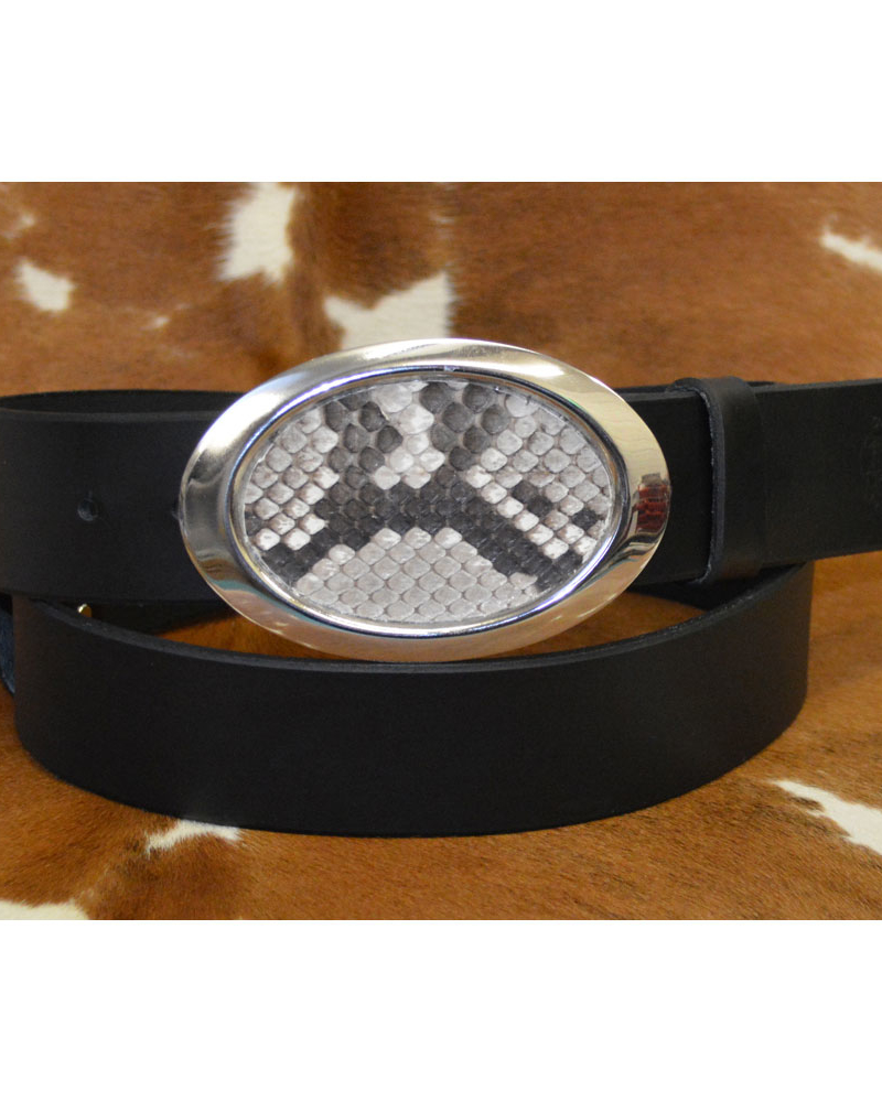 Ceinture cuir avec boucle ovale Python Véritable 🇫🇷 Les Cuirs