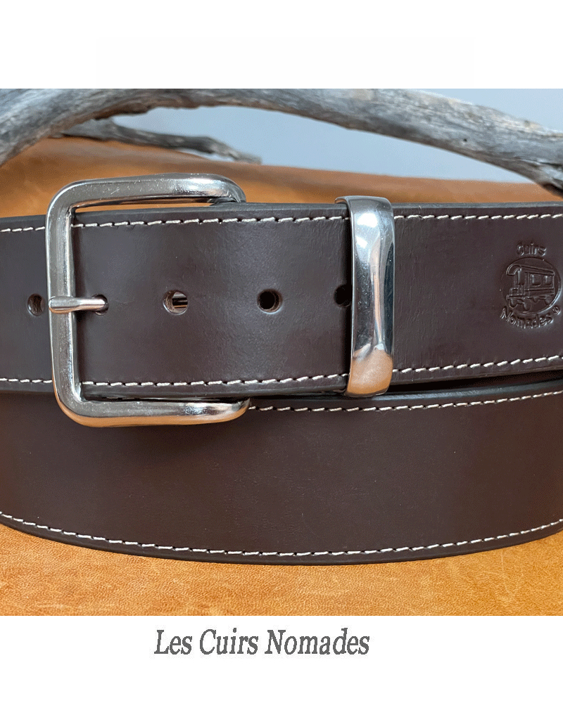 Ceinture cuir largeur 4,5 cm Boucle LOUISIANE 🇫🇷 – Image 2