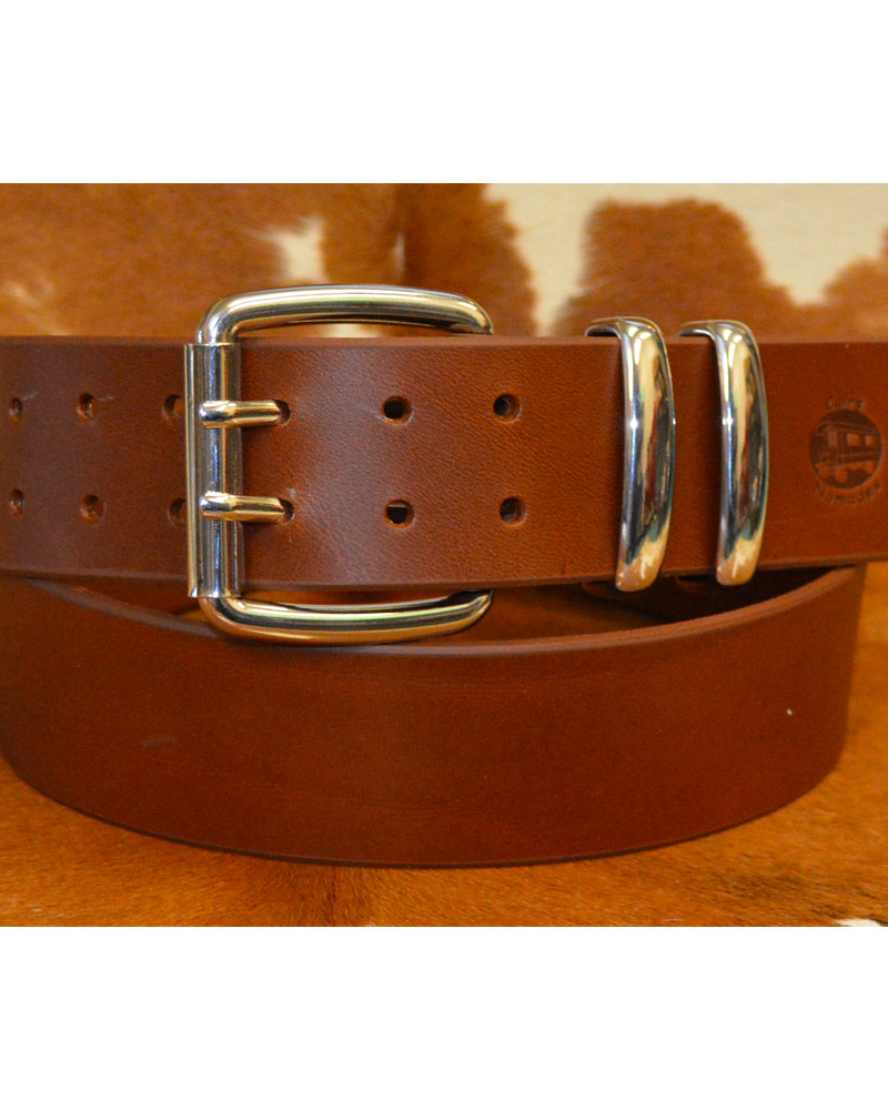 Ceinture cuir largeur 4,5 cm à rouleau Boucle HUDSON à double passants 🇫🇷 – Image 2