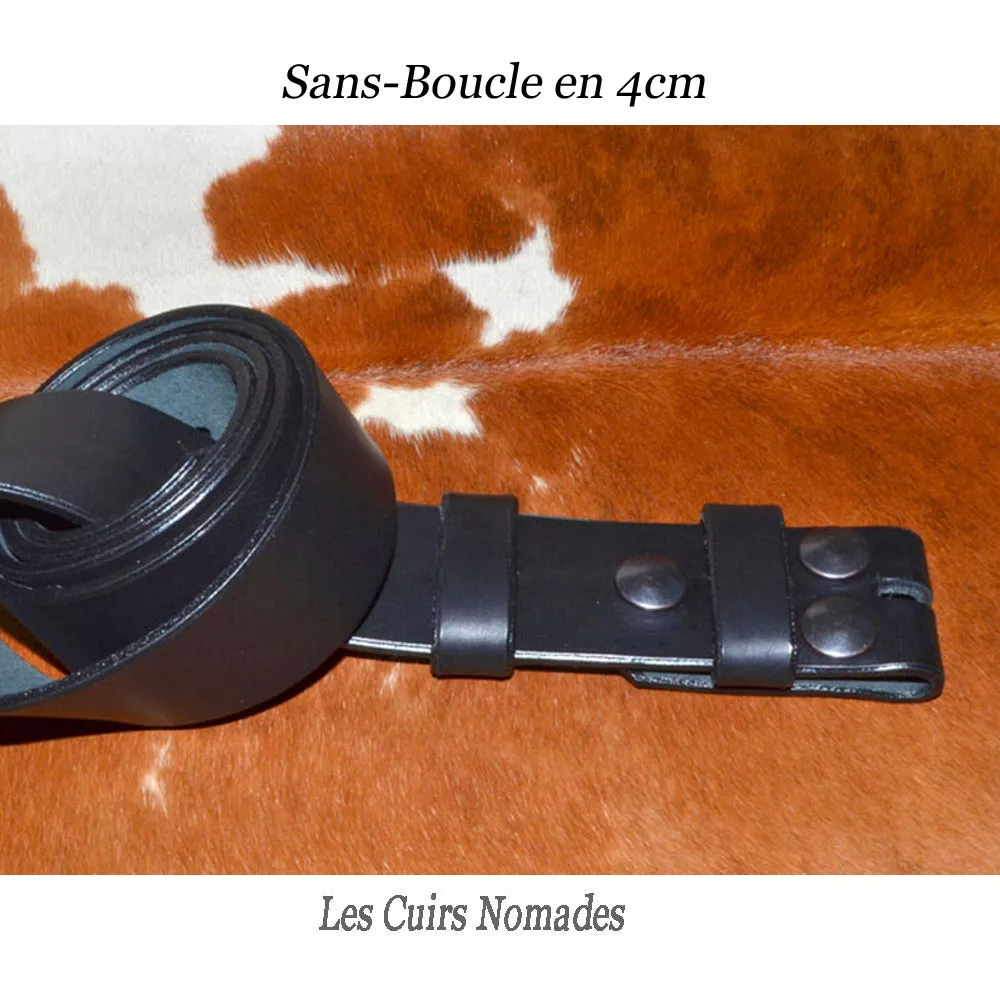 Ceinture cuir largeur 4cm SANS BOUCLE 🇫🇷