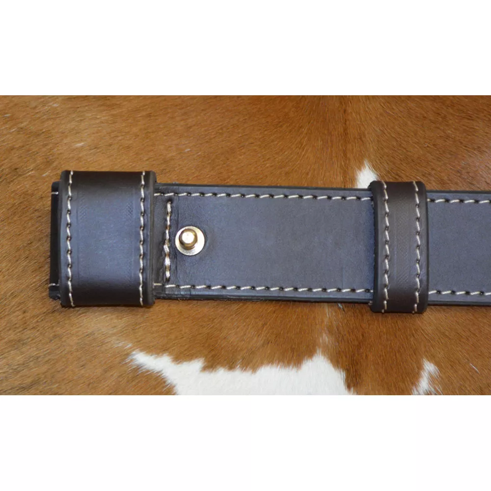 Ceinture cuir largeur 3cm surpiquée pour personnes ALLERGIQUES aux métaux  🇫🇷 – Image 2