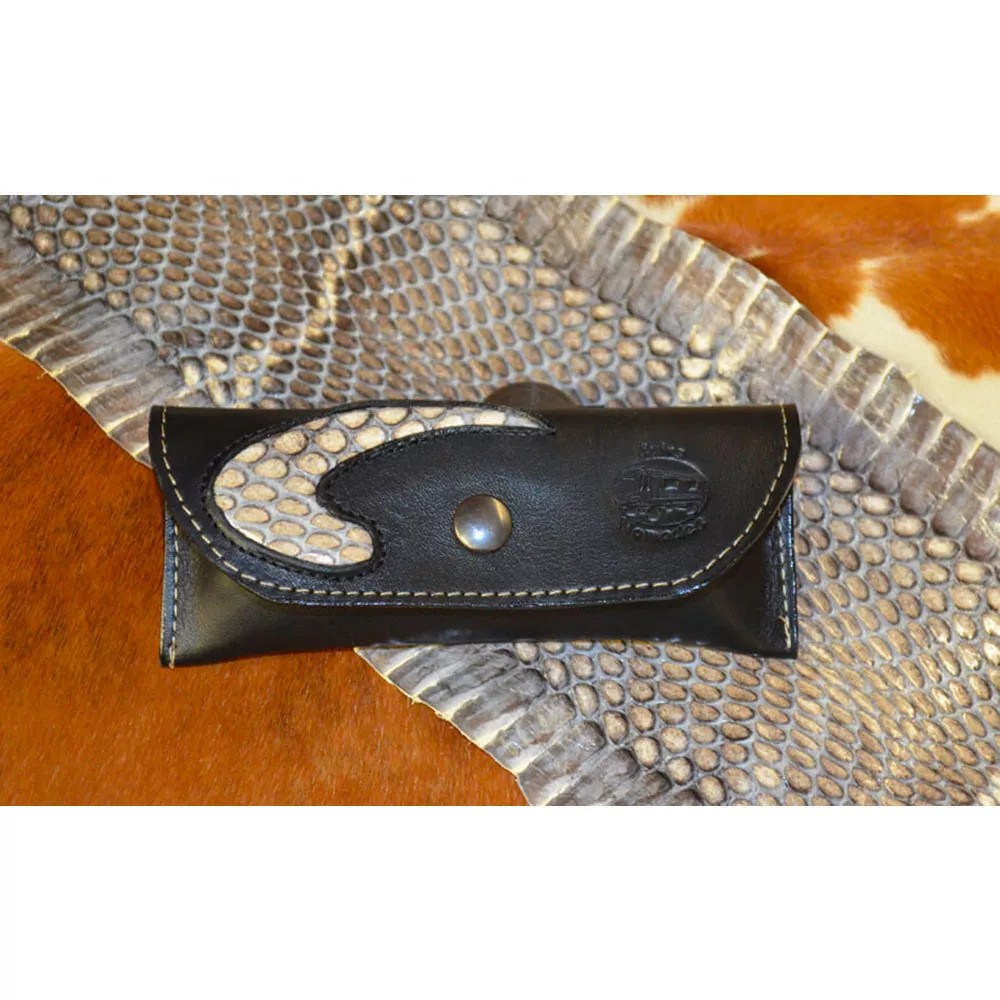 Etui à couteau en cuir de vachette et Cobra véritable