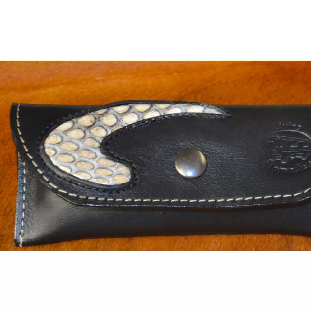 Etui à couteau en cuir de vachette et Cobra véritable – Image 4