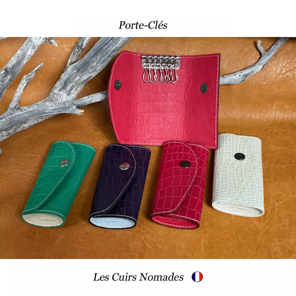 Porte-Cles 6 Mousquetons Façon Reptile