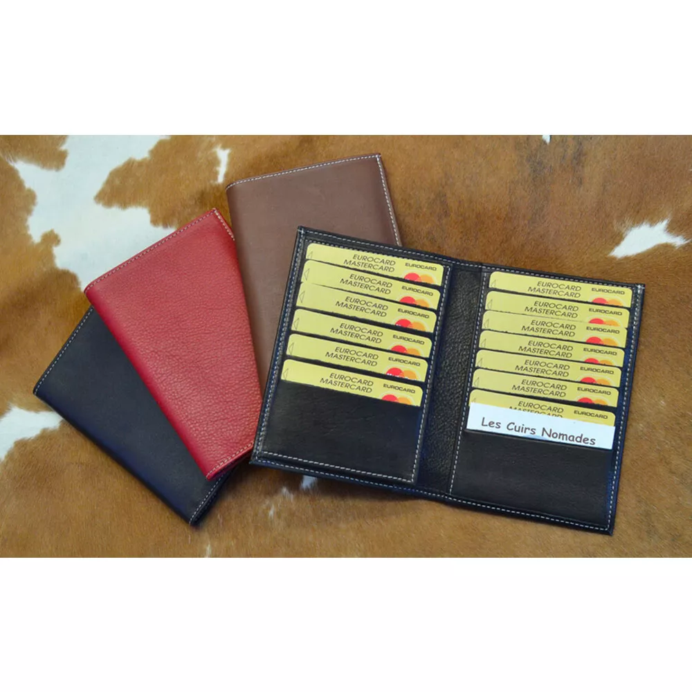 Portefeuille 12 CB en cuir de Vachette