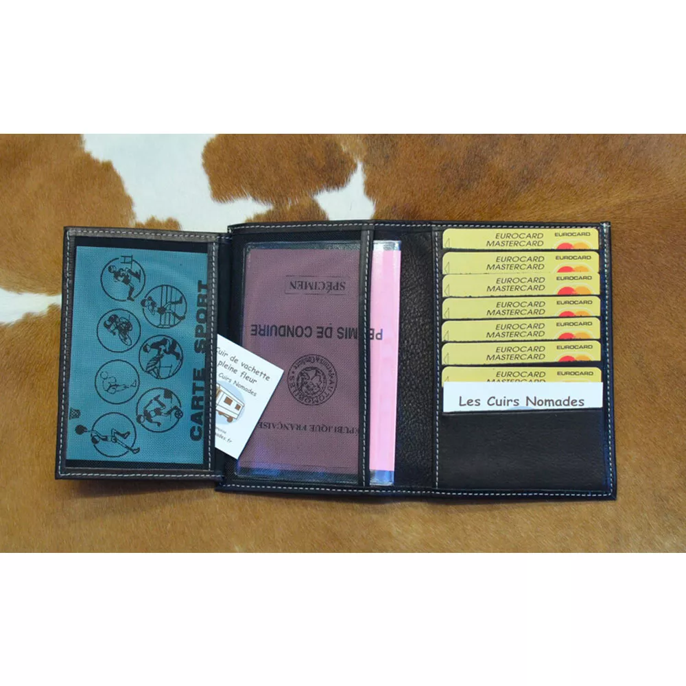 Portefeuille 12 CB en cuir de Vachette – Image 3