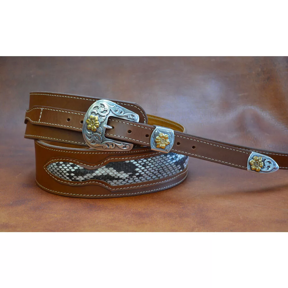 Sangle de guitare marron et peau de Python – Image 2