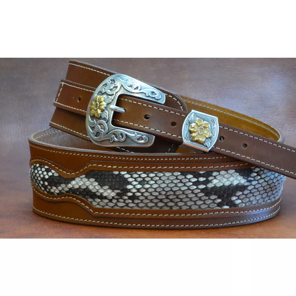 Sangle de guitare marron et peau de Python