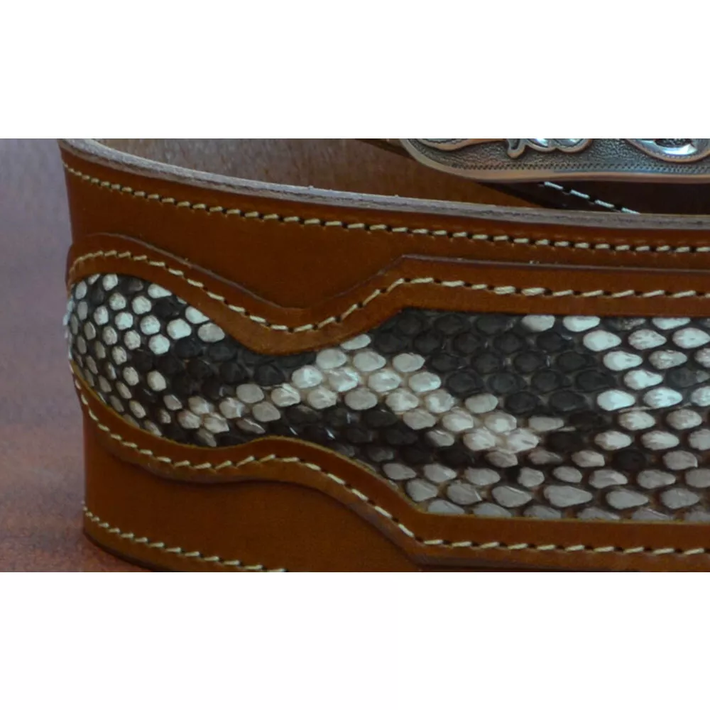 Sangle de guitare marron et peau de Python – Image 5