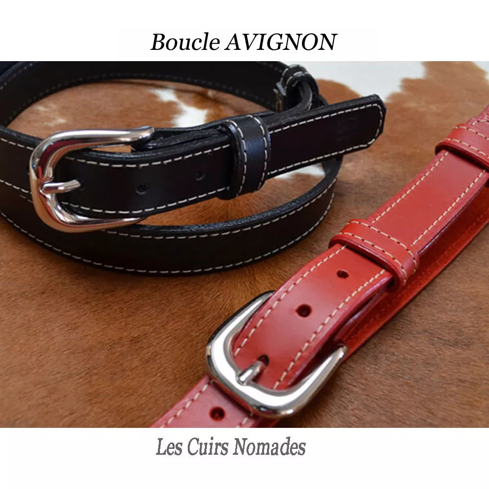 Ceinture cuir Surpiqué largeur 2,5cm Boucle AVIGNON 🇫🇷