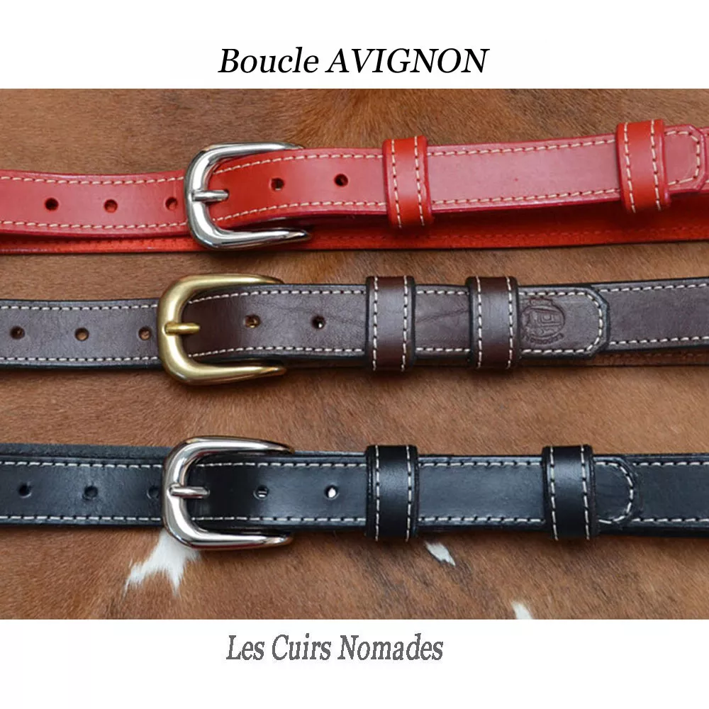 Ceinture cuir Surpiqué largeur 2,5cm Boucle AVIGNON 🇫🇷 – Image 4