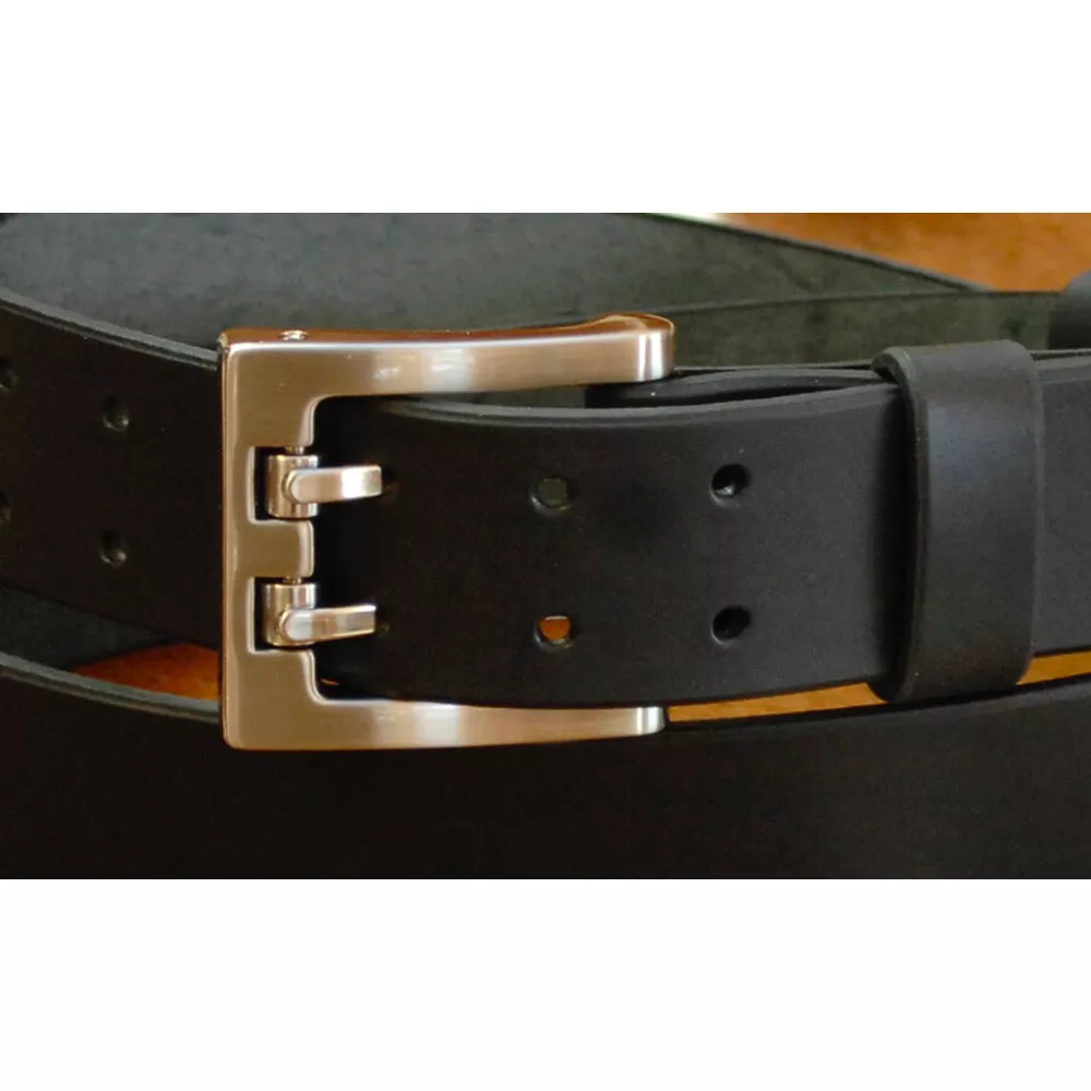 Ceinture cuir largeur 3,5cm Boucle ST-MALO Double Ardillons à rouleaux 🇫🇷 – Image 2