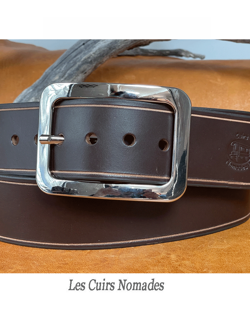 Ceinture cuir largeur 4,5 cm Boucle ODIN 🇫🇷