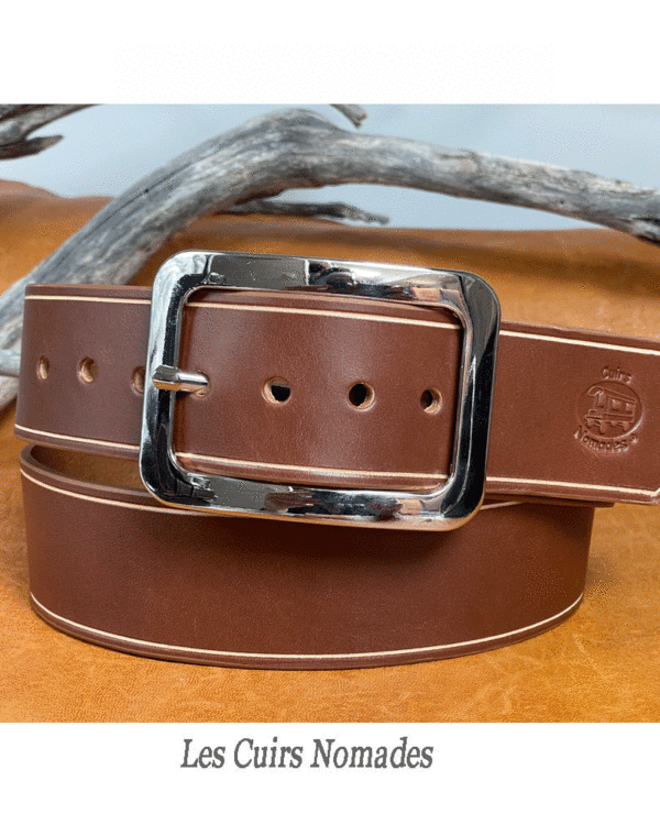 Ceinture cuir largeur 4,5 cm Boucle ODIN 🇫🇷