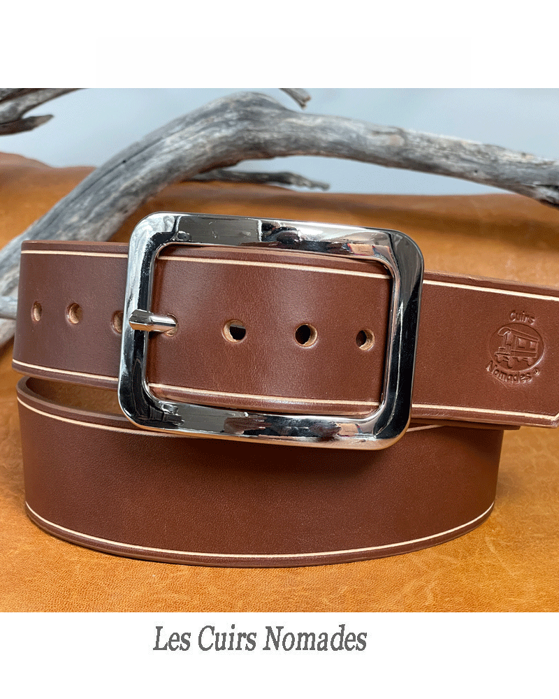 Ceinture cuir largeur 4,5 cm Boucle ODIN 🇫🇷 – Image 2
