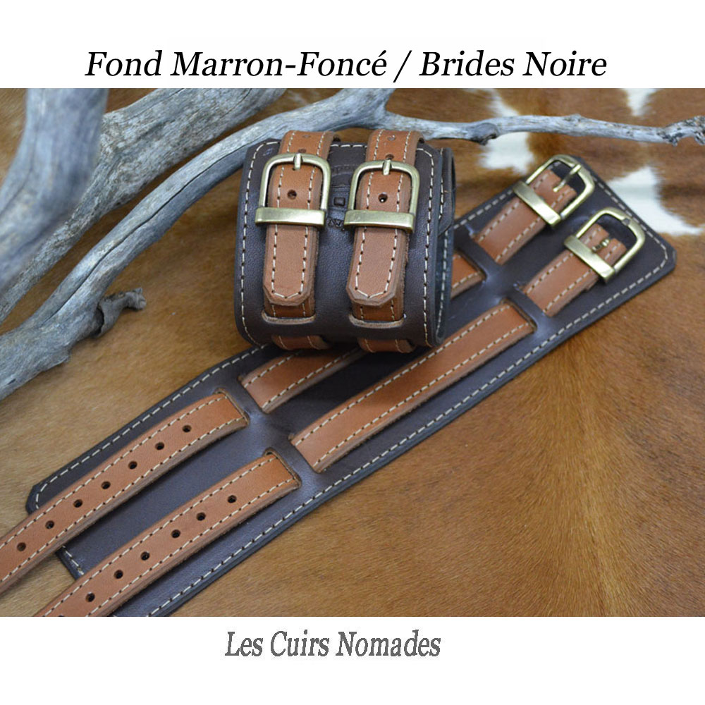 Bracelet de force cuir LE FORGERON 3 brides 🇫🇷 - Les Cuirs Nomades