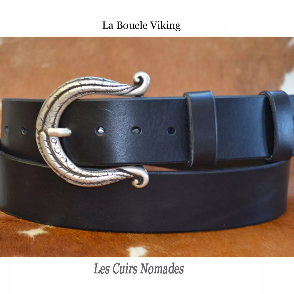 Ceinture cuir largeur 4 cm Boucle VIKING 🇫🇷 – Image 3