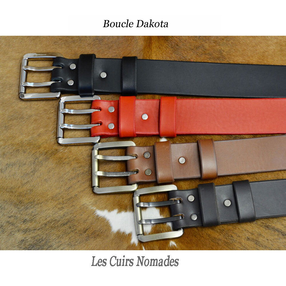 Ceinture cuir largeur 4 cm Boucle DAKOTA 🇫🇷 – Image 5