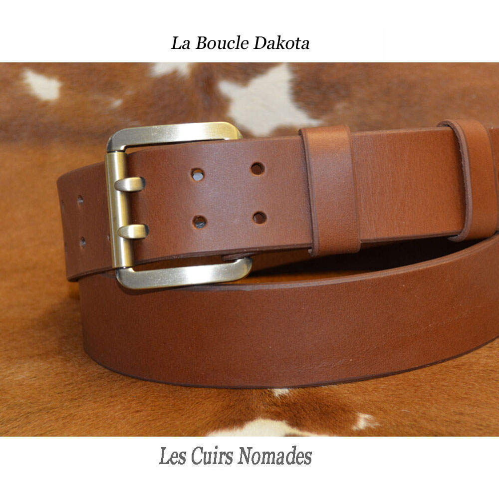 Ceinture cuir largeur 4 cm Boucle DAKOTA 🇫🇷