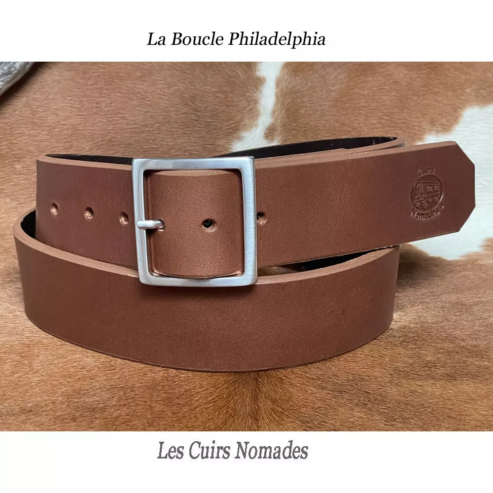Ceinture cuir largeur 4cm Boucle PHILADELPHIA – Image 2