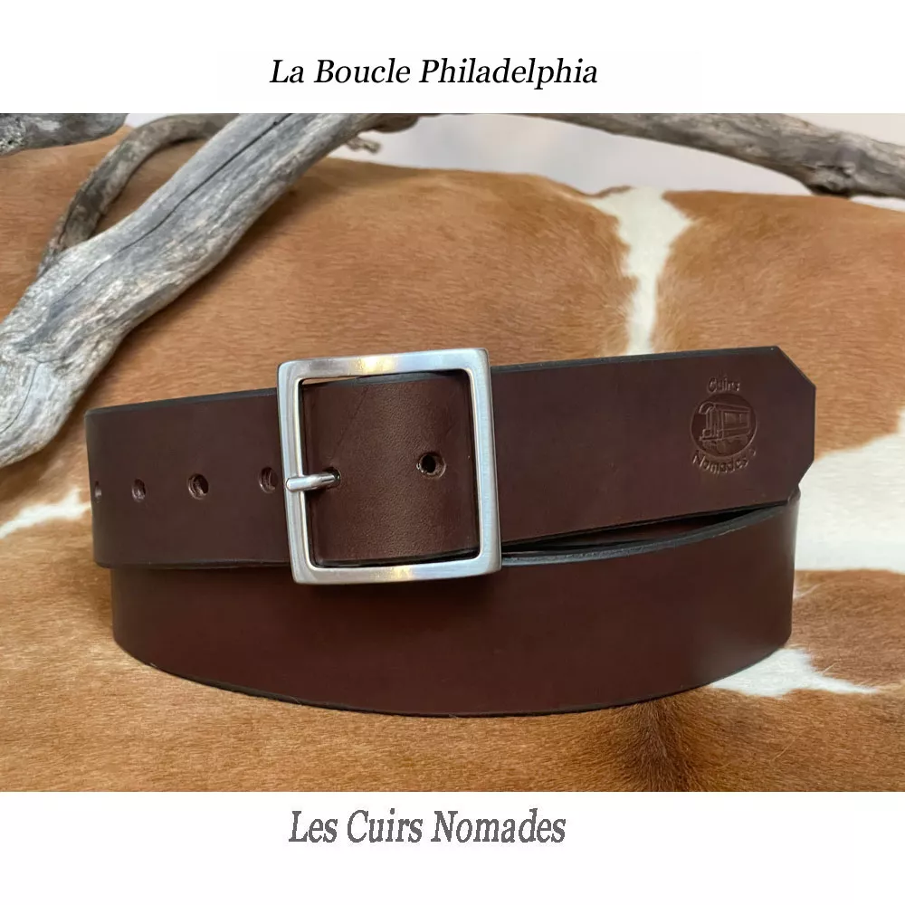 Ceinture cuir largeur 4cm Boucle PHILADELPHIA – Image 3
