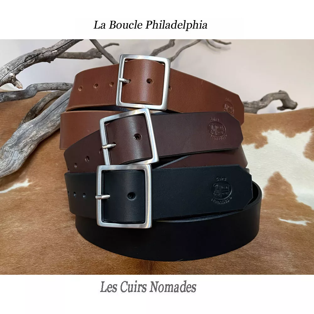Ceinture cuir largeur 4cm Boucle PHILADELPHIA