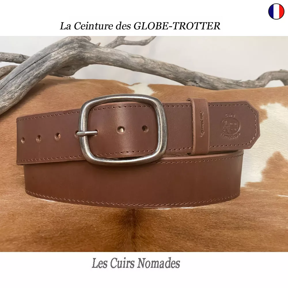 Ceinture cuir en 4,5cm GLOBE-TROTTER ou Ceinture Cache billets 🇫🇷 – Image 2