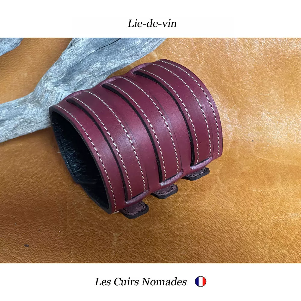 Bracelet de force cuir LE FORGERON 3 brides 🇫🇷 – Image 2