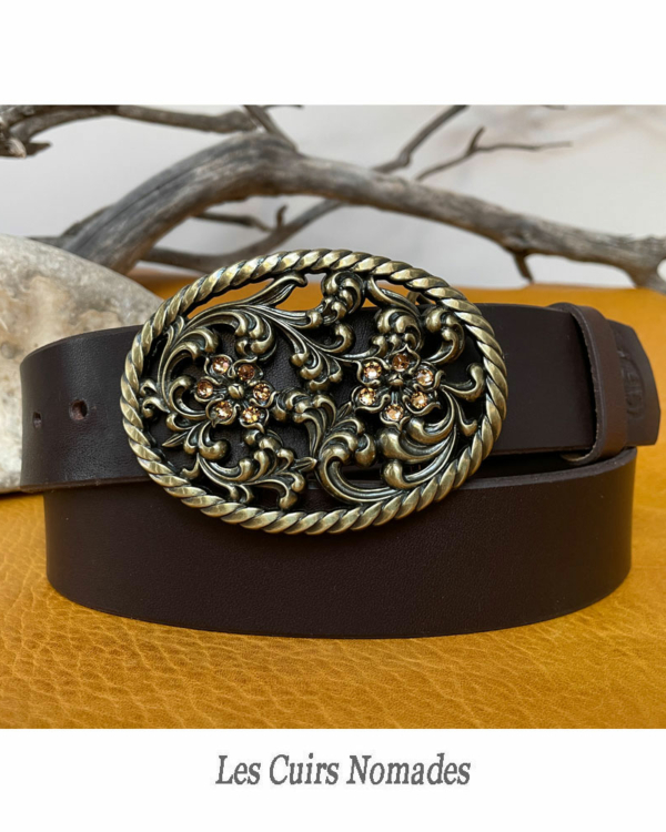 Ceinture avec Boucle Baroque et Cristal Swarovski Ambre