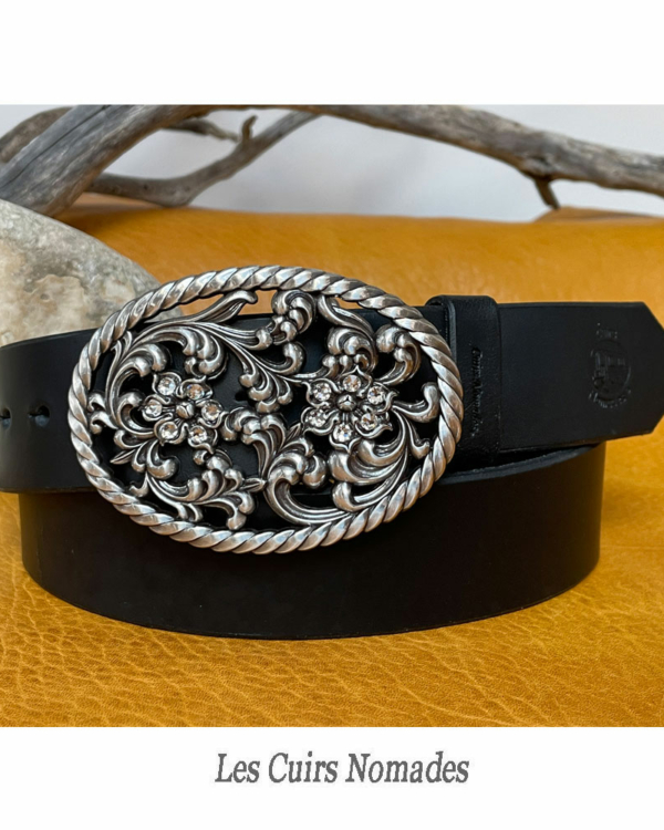 Ceinture avec Boucle Baroque plaqué argent et Cristal Swarovski Argent