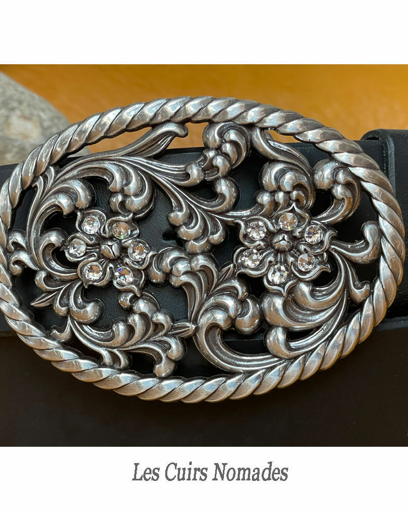 Ceinture avec Boucle Baroque plaqué argent et Cristal Swarovski Argent – Image 2