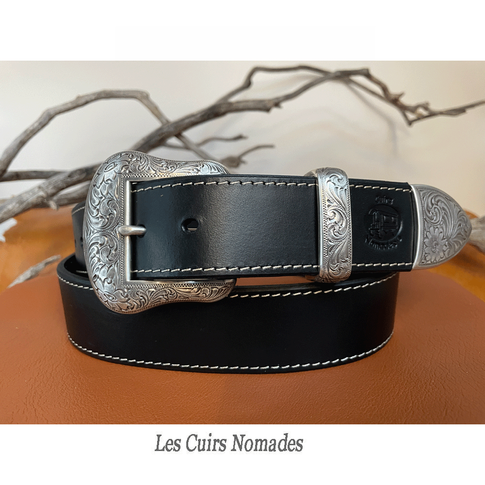 Ceinture Country cuir Boucle BUFFALO avec option Déco Python véritable 🇫🇷 – Image 2
